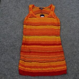 Polo Ralph Lauren  Dress Womens Medium Lined Orange Yellow Red Knit Sleeveless A